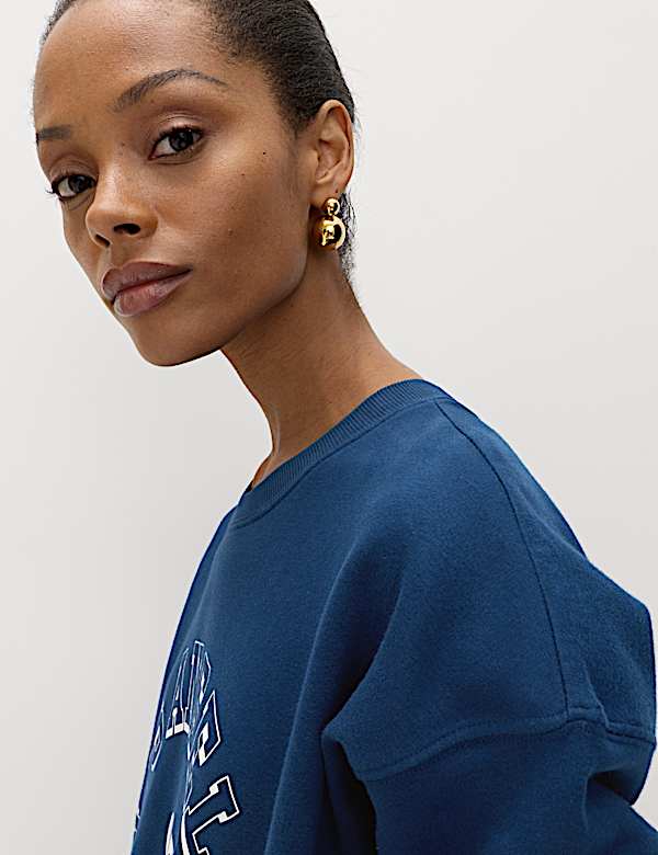 Cotton Rich Graphic Long Sleeve Sweatshirt - JP