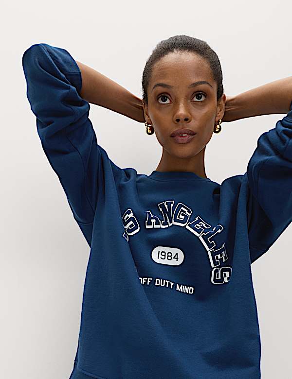 Cotton Rich Graphic Long Sleeve Sweatshirt - JP