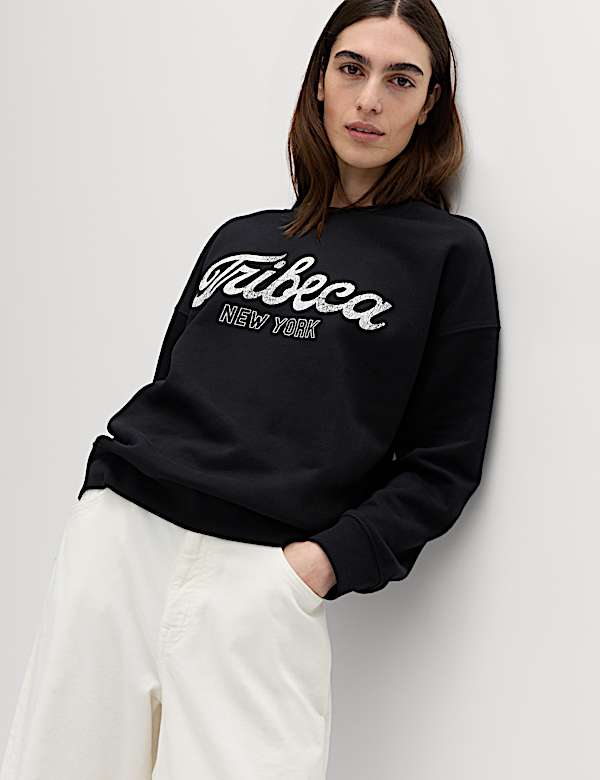 Cotton Rich Graphic Long Sleeve Sweatshirt - FR