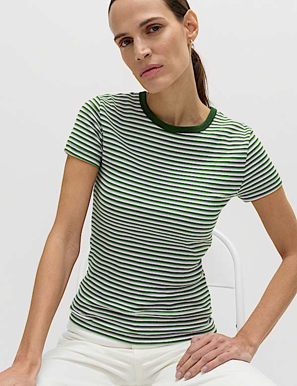 Cotton Rich Ribbed Slim Fit T-Shirt