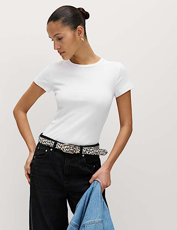 Cotton Rich Ribbed Slim Fit T-Shirt