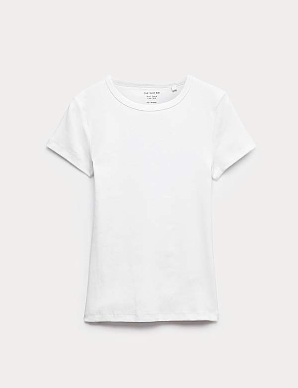Cotton Rich Ribbed Slim Fit T-Shirt - US