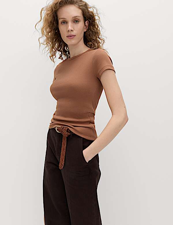 Cotton Rich Ribbed Slim Fit T-Shirt