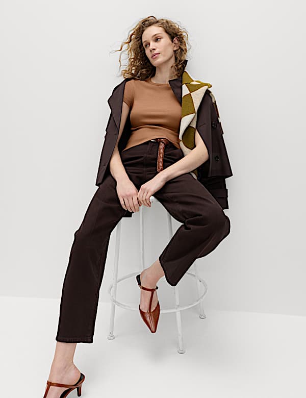 Cotton Rich Ribbed Slim Fit T-Shirt - AU