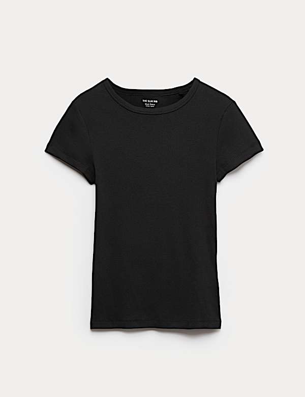 Cotton Rich Ribbed Slim Fit T-Shirt - JO