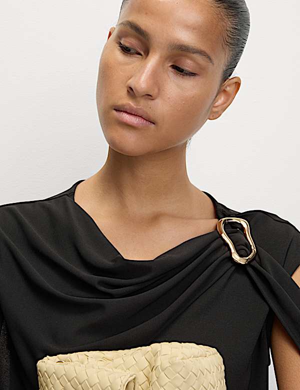 Jersey Hardware Detail Asymmetric Top