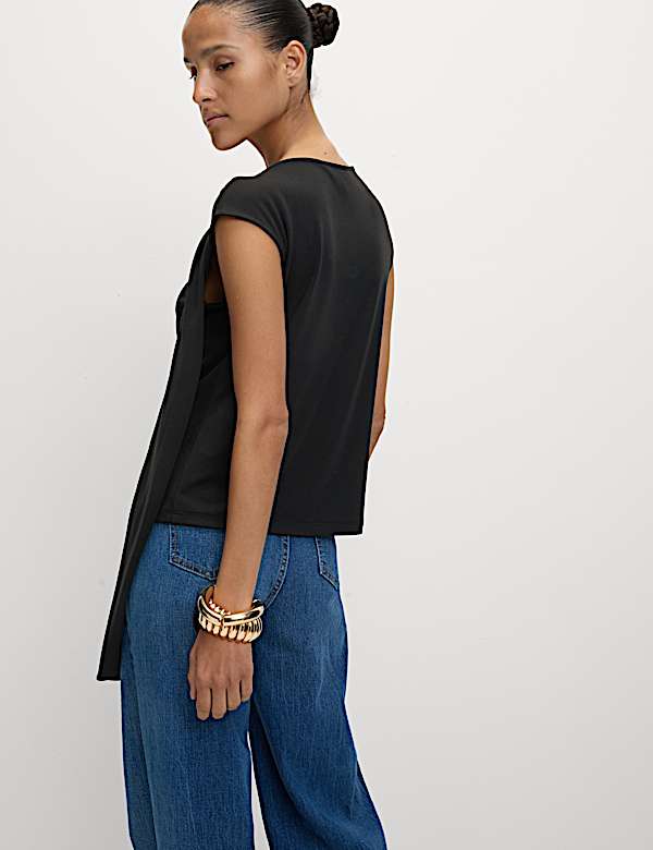 Jersey Hardware Detail Asymmetric Top