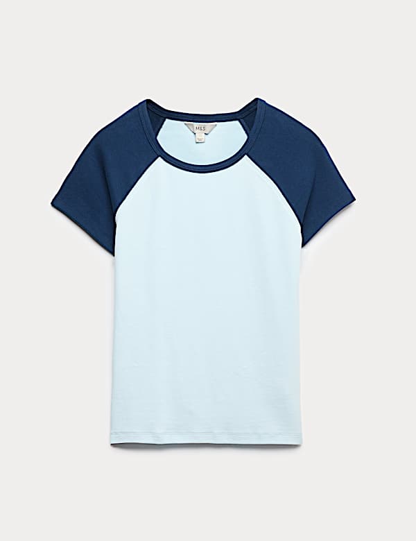 T-shirt en coton &agrave; manches raglan courtes - LU