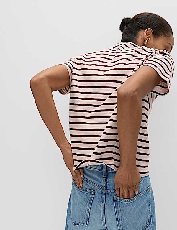 Pure Slub Cotton Striped T-Shirt