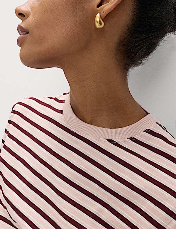 Pure Slub Cotton Striped T-Shirt