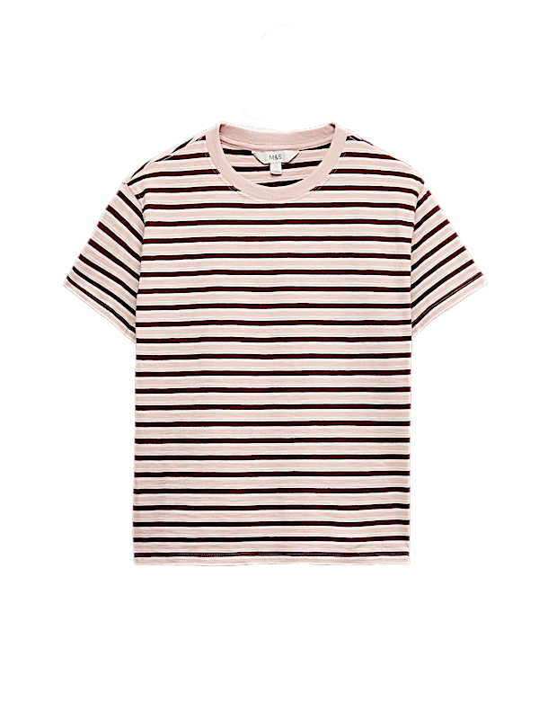 Pure Slub Cotton Striped T-Shirt
