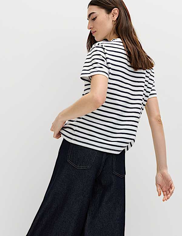 Pure Slub Cotton Striped T-Shirt