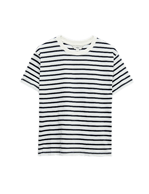 Pure Slub Cotton Striped T-Shirt