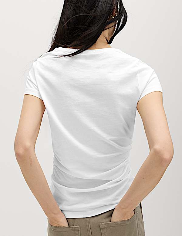 Pure Cotton Ruched T-Shirt