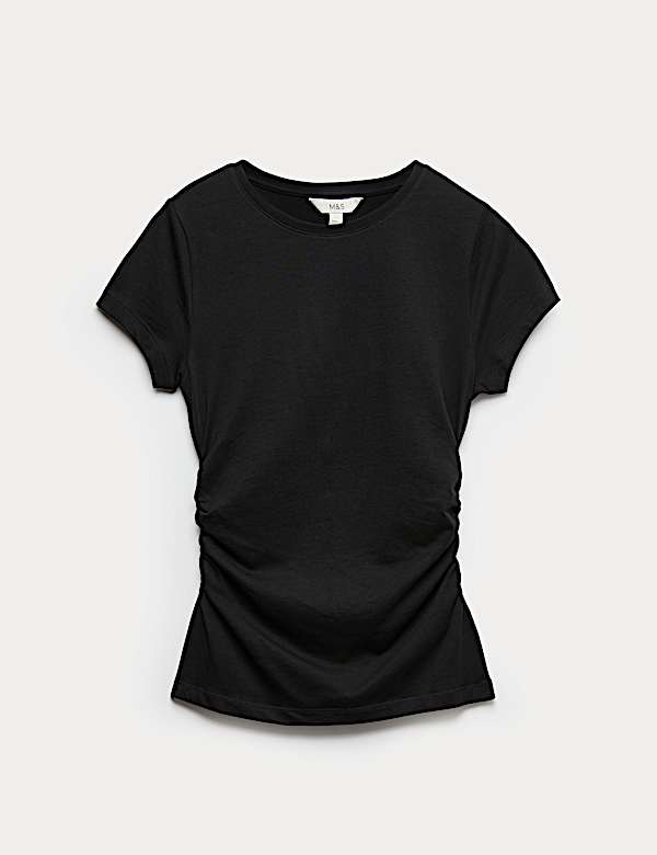 Pure Cotton Ruched T-Shirt - JP