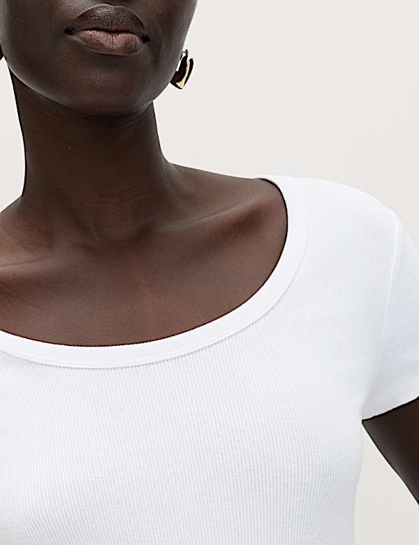 Cotton Rich Scoop Neck Slim Fit T-Shirt