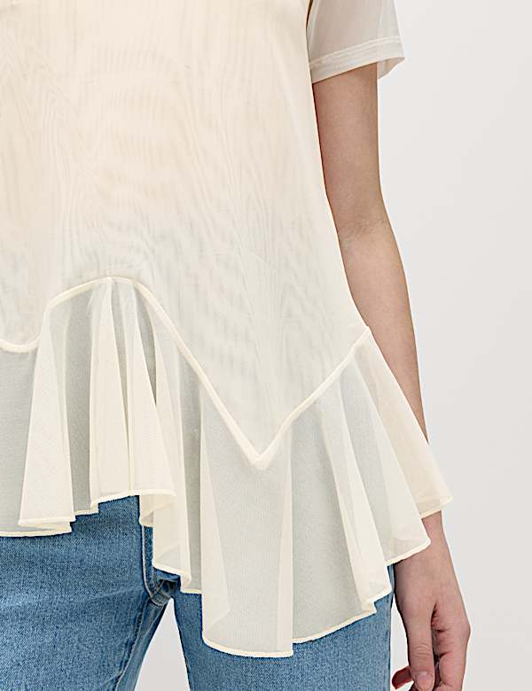 חולצה אסימטרית מבד רשת - IL