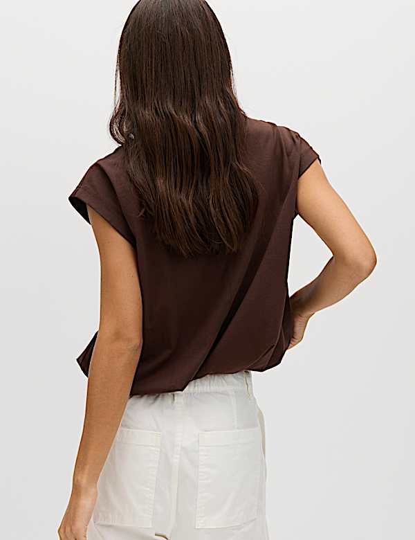 Weich fallendes Oberteil aus reiner Baumwolle - AT