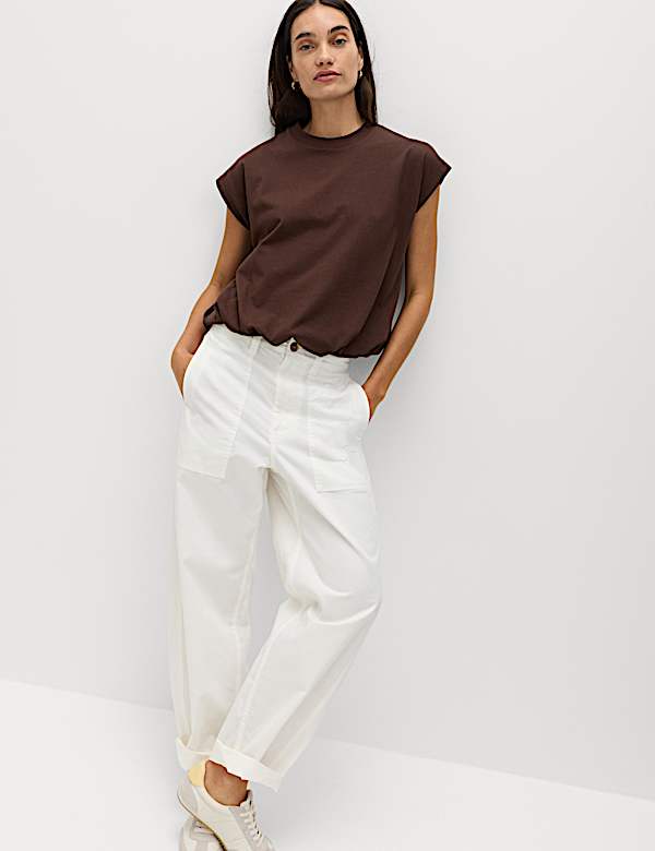 Weich fallendes Oberteil aus reiner Baumwolle - AT