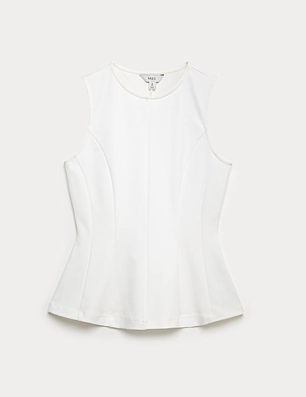 Fitted Sleeveless Peplum Top - CA
