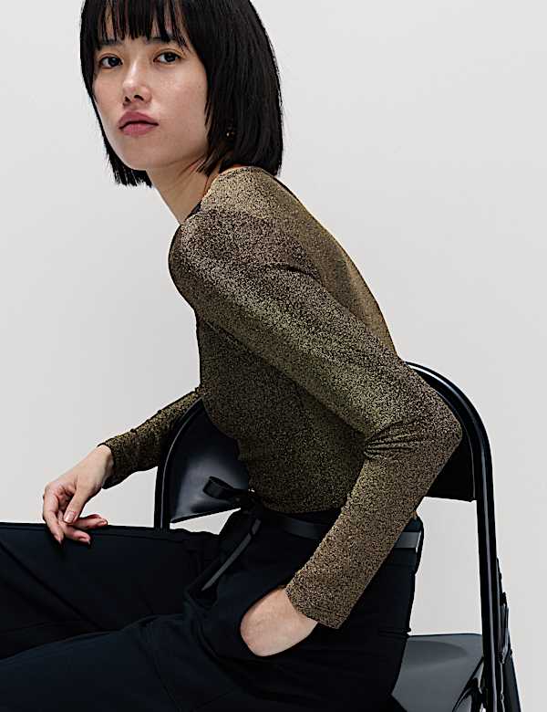 Sparkly Square Neck Top - AT