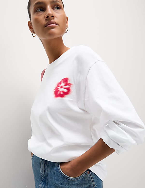 T-shirt graphique 100 % coton manches longues - LU