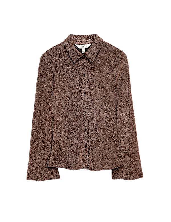 Sparkly Fitted Flute Sleeve Shirt