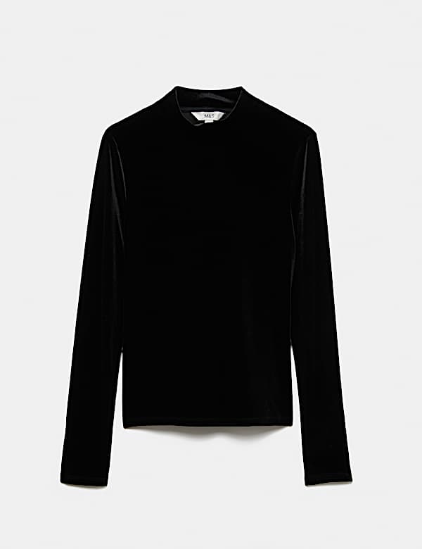 Velvet Funnel Neck Top - CN