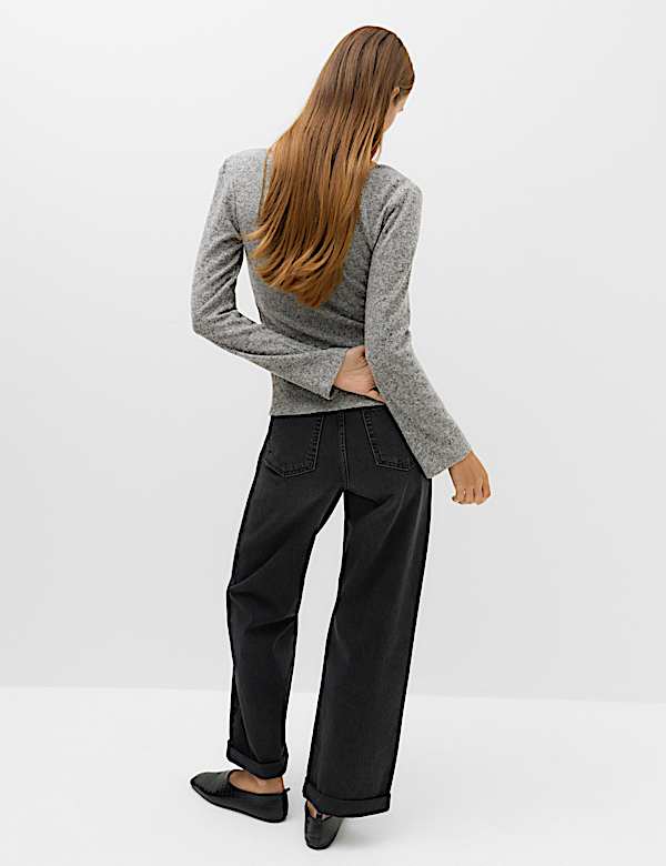 Top textur&eacute; &agrave; &eacute;paules d&eacute;nud&eacute;es coupe standard - LU