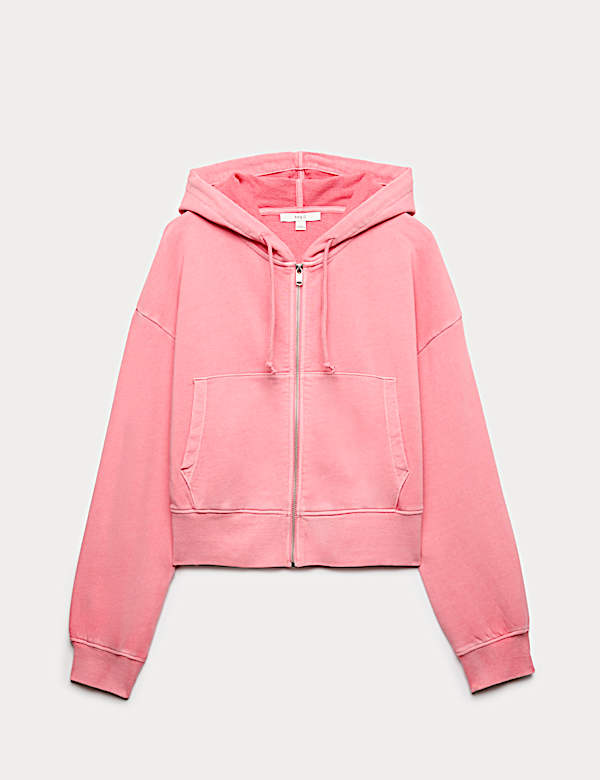 Pure Cotton Garment Dye Zip Up Hoodie - NL