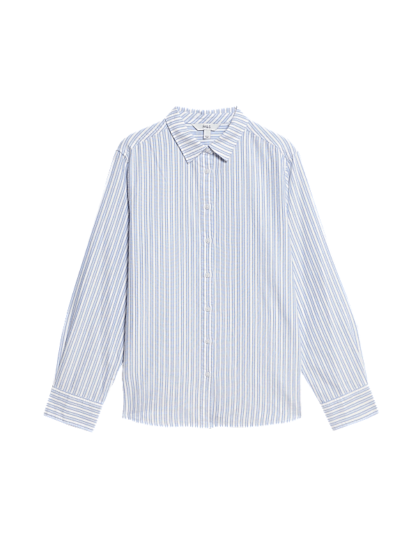 Pure Cotton Striped Collared Shirt