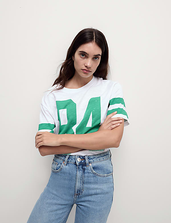 Pure Cotton Slogan T-Shirt