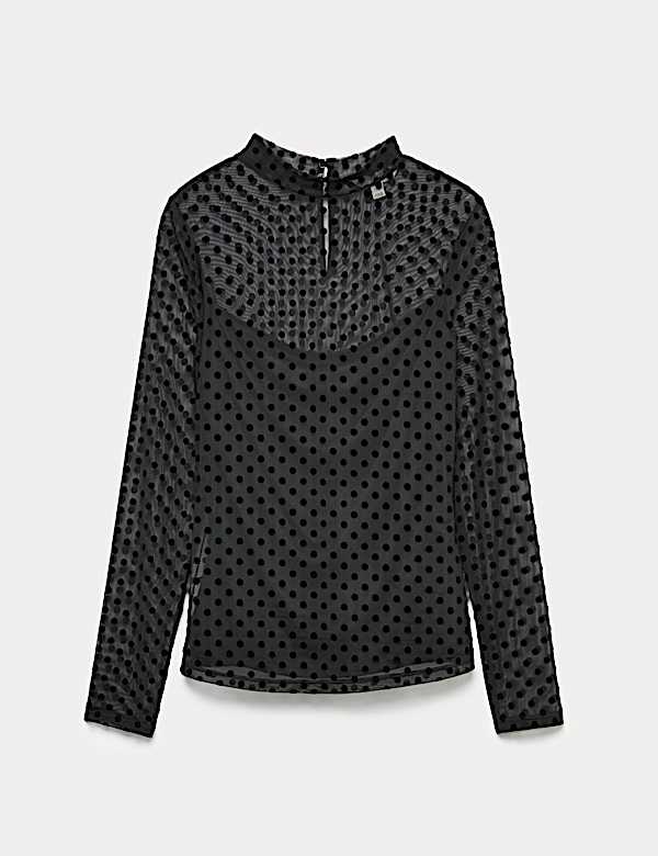 Top de malla ajustado aterciopelado - US