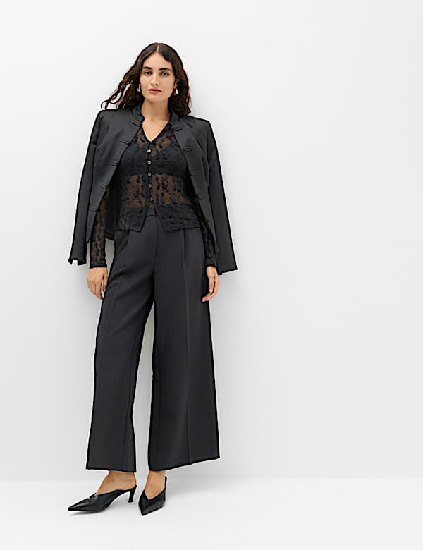 Flocked Button Through Shirt - NO