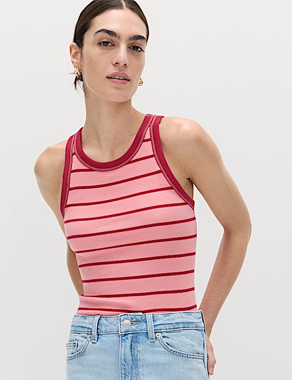 Secret Support&trade; Cotton Rich Striped Bra Vest
