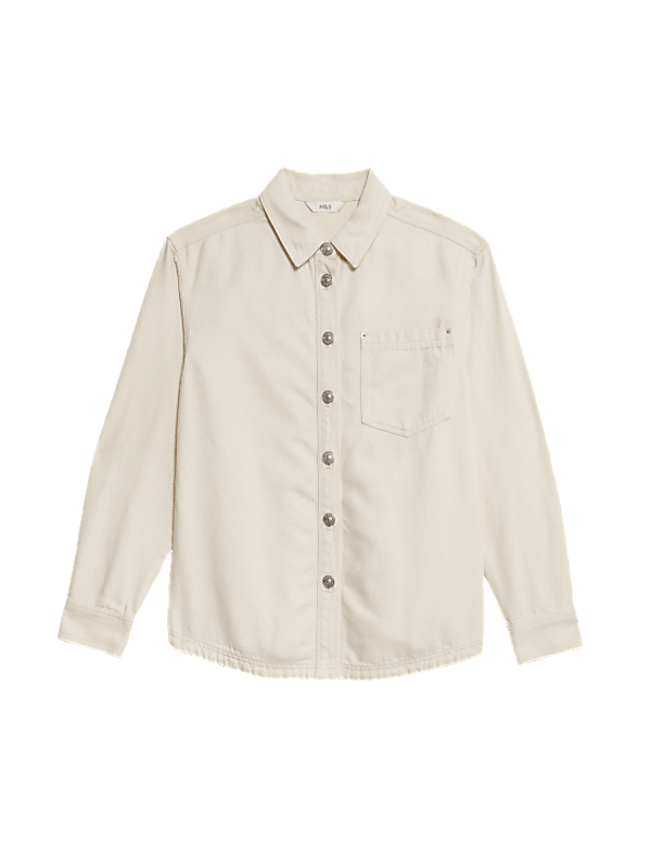 Cotton Rich Denim Collared Shirt