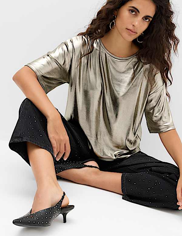 Metallic Relaxed T-Shirt - CA