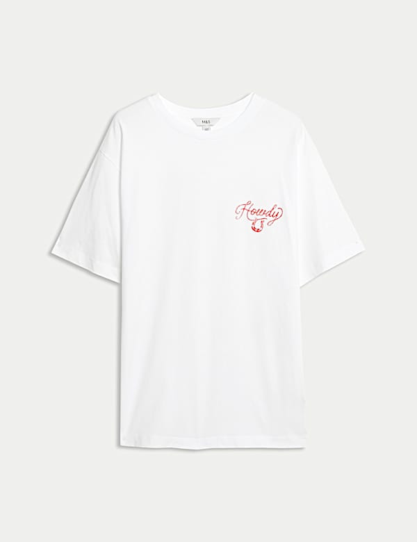 Pure Cotton Printed Oversized Graphic T-Shirt - NO