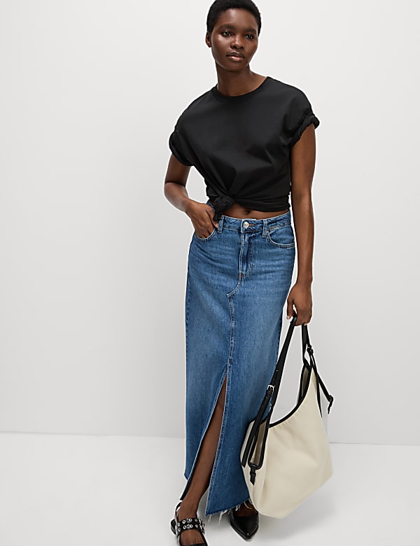 חולצת טי אוברסייז מכותנה טהורה עם הדפס גרפי - IL