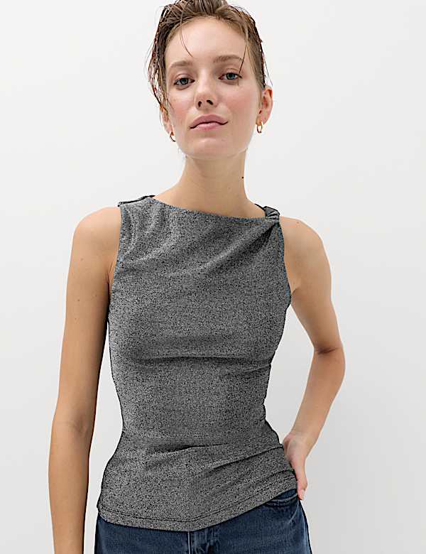 Sparkle Twist Shoulder Vest - MX