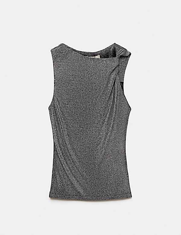 Sparkle Twist Shoulder Vest - MX
