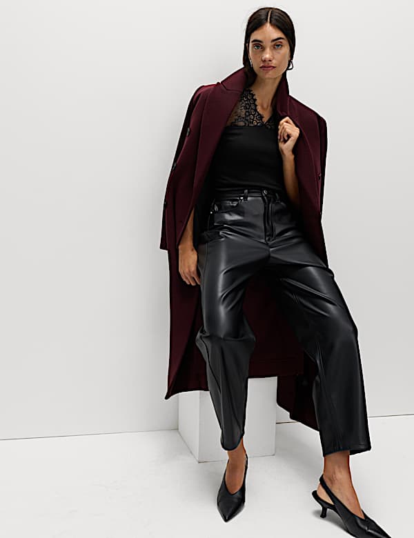 Pure Cotton Lace Insert V-Neck Top