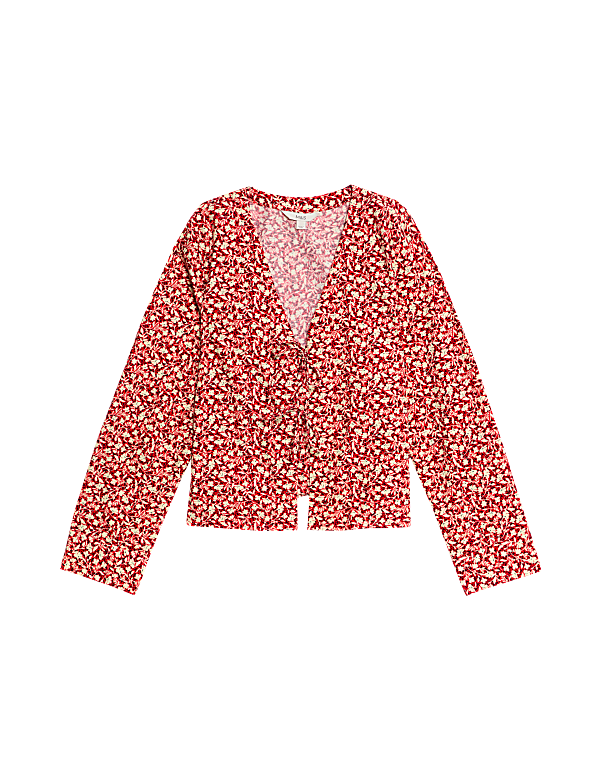Pure Cotton Printed Tie Front Top