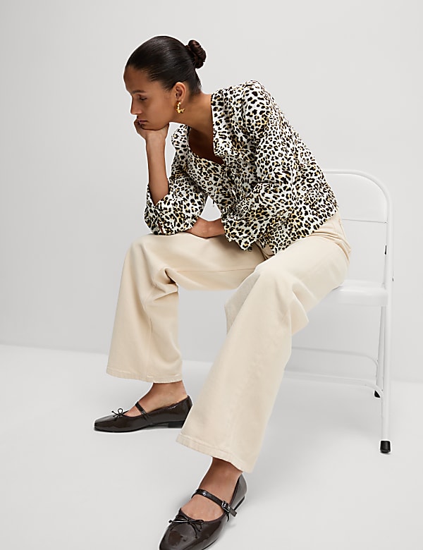 Pure Cotton Printed Tie Front Top