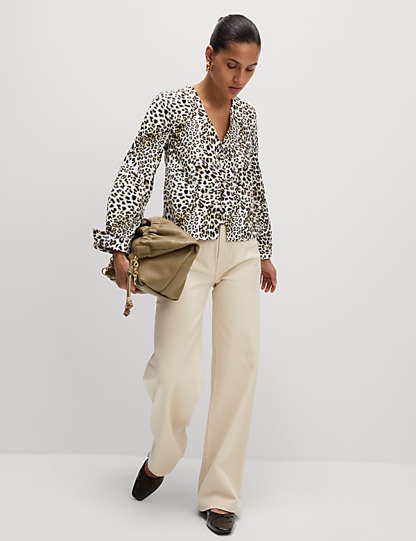 Pure Cotton Printed Tie Front Top