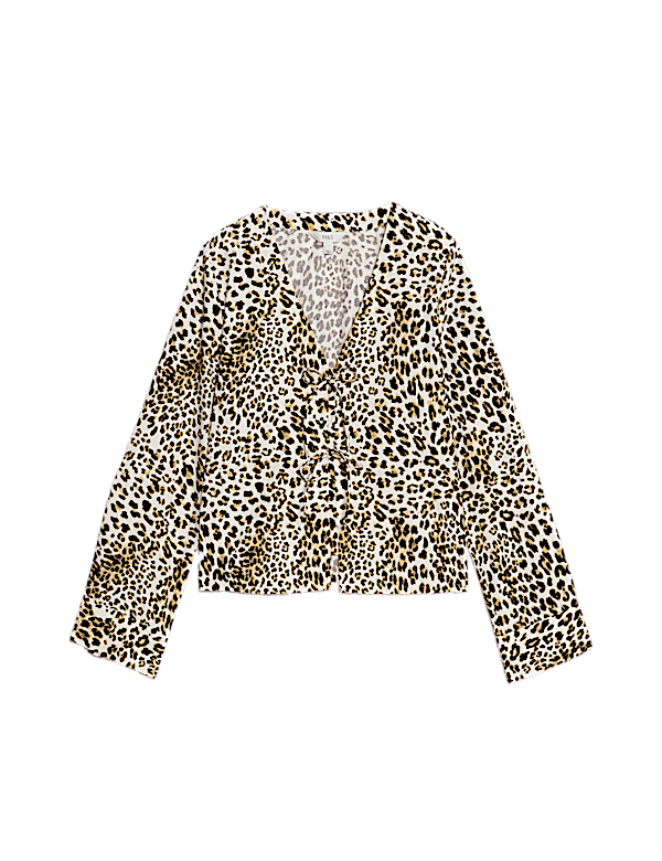 Pure Cotton Printed Tie Front Top