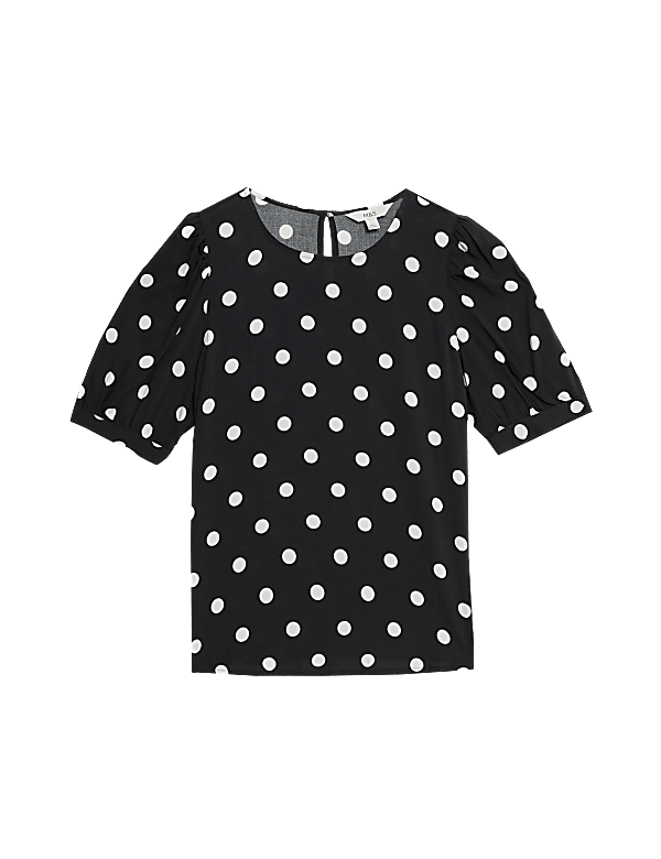 Printed Puff Sleeve Blouse