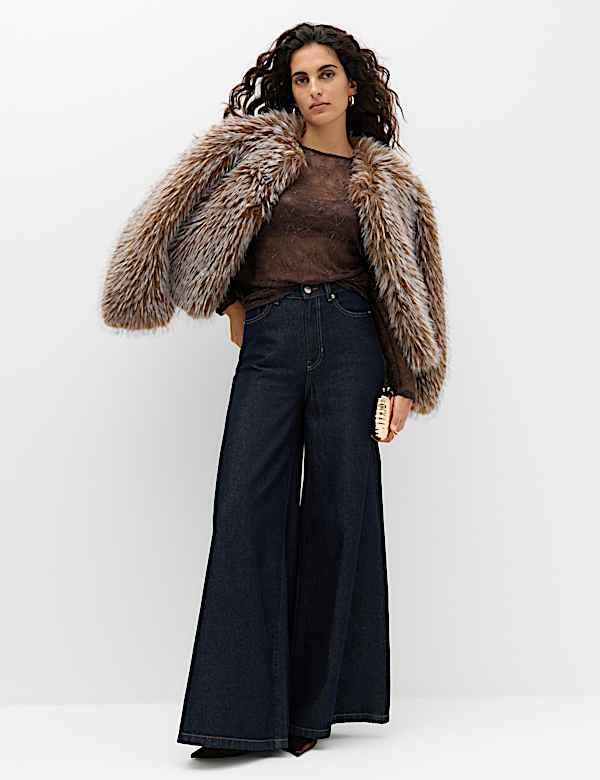 Sparkly Lace Slash Neck Regular Fit Top - BN