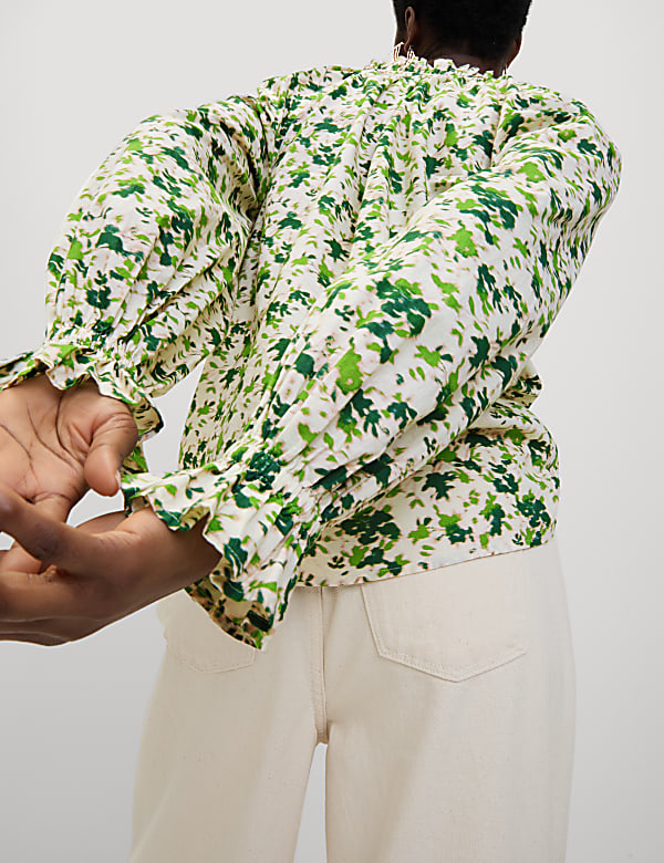 Pure Cotton Floral Printed Blouse