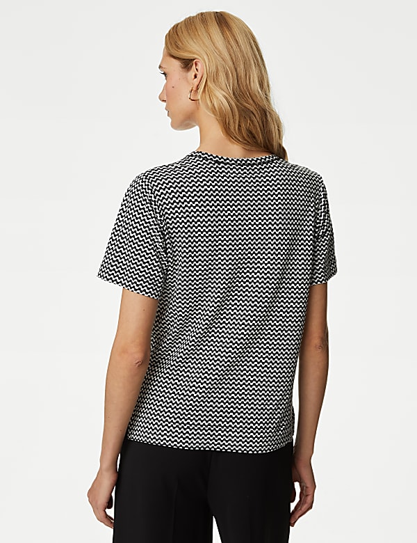 Linen Blend Printed Top
